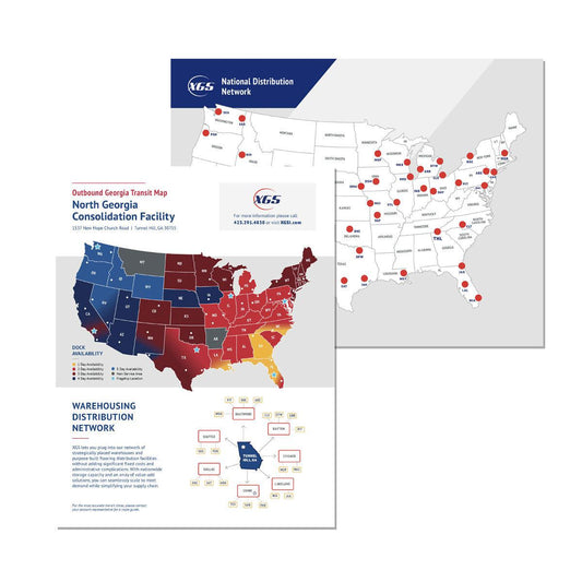 XGS Outbound Georgia Transit Map Sales Collateral sheets (Pack of 25)